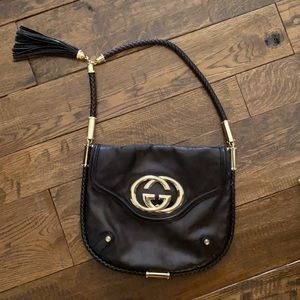 Gucci Britt Tassel Flap Leather Medium Bag